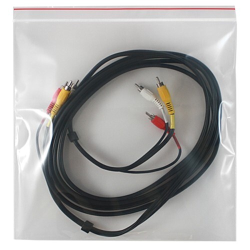 8" W x 8" L x 4 mil Minigrip Red Line Reclosable Bags - Case of 1000