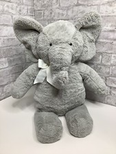Pottery Barn Kids Grey Elephant 28 Plush Stuffed Animal Baby Jumbo Lovey Bow