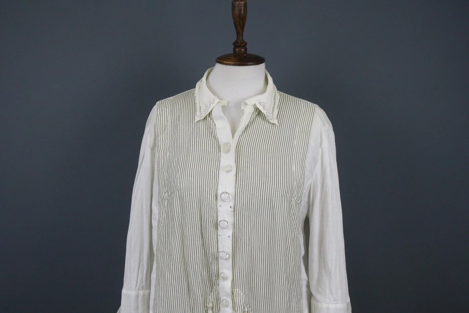 Camisa Elisa Cavaletti Club Blanca Algodón Viscosa Manga Larga Con Botones Talla XXL Foto 2 de 4