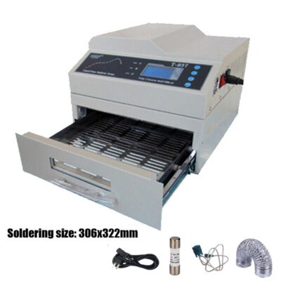 T-937 Lead-free Auto Reflow Oven Solder Infrared Hot Air SMT PCB Soldering 2300W