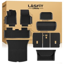 LASFIT Floor Mats for Tesla Model Y 2026 Custom TPE 1st & 2nd Row & Cargo Mat
