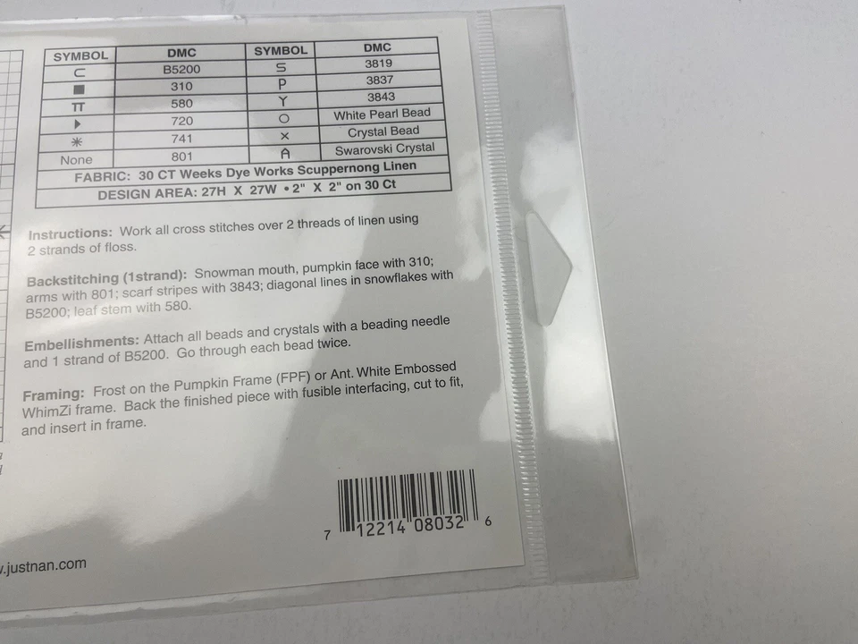 Just Nan Frost On The Pumpkin Counted Cross Stitch Pattern - Image 4 of 4