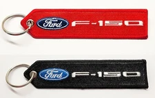 Ford F-150 Truck Keychain Double Sided Fabric f150 Key Fob Red & Black USA Tag