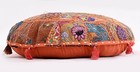 Orange 32" Round Floor Pillow Cover Cushion Round Patchwork Floor Pillow Cover