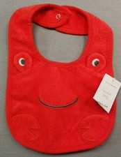 Baby Boy New Carter's Baby Red Terry Cloth Crab Baby Bib