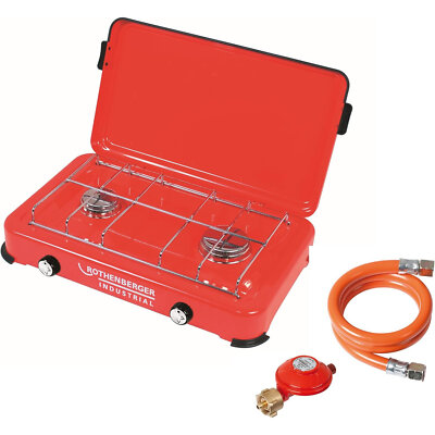 Rothenberger Gaskocher Campingkocher Duo 2 flammig inkl. S&R Komplettset