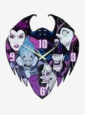 GOTHIC DISNEY VILLAINS METAL CUTOUT WALL CLOCK NIB MALEFICENT EVIL QUEEN CRUELLA