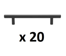  LOT OF 20 GlideRite 5 in. Matte Black Solid Cabinet Handle Drawer Bar Pulls