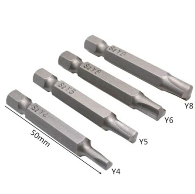 4 Stück/Set magnetische Y-förmige Schraubendreher-Bits für Fahrrad-Reparaturwerkzeuge X