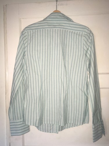 Gap Ladies New pale blue striped double cuff shirt medium - Picture 3 of 9