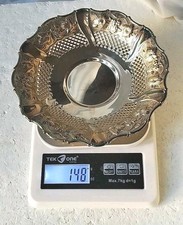 oggetto argento 800 vassoio centrotavola vintage firmato Greggio diametro 18 cm 