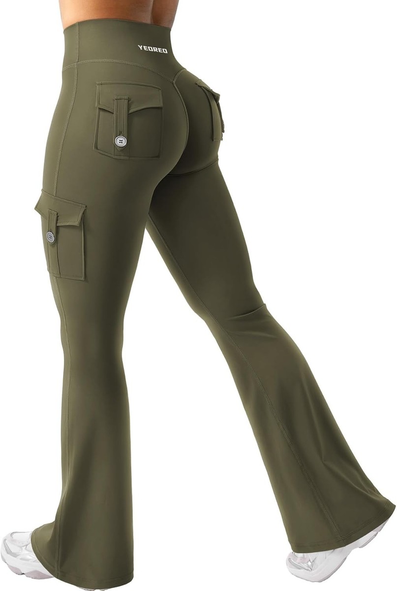 送料無料YEOREO Flare Leggings for Women Tummy Control High Waisted Bootcut Yoga Pants Scrunch Butt Workout Pants Chic Indigo Dye Small並行輸入 YEOREO CoreFlex Women Workout Flare Leggings with Pockets Hidden