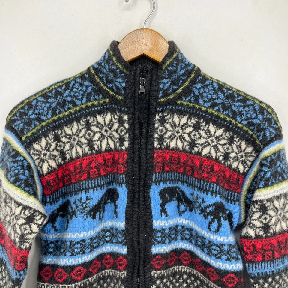 Suéter Obermeyer Para Mujer S Multicolor Cremallera Completa 100% Lana De Colección Nieve Invierno Estampado Foto 2 de 4