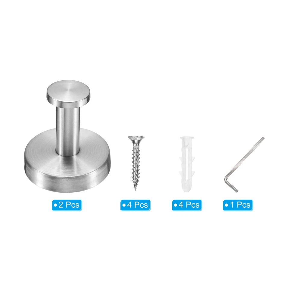 Towel Hooks for Hanging, 2Pack 304 Stainless Steel T-Shape Mounted Hanger,Silver - Image 3 of 4