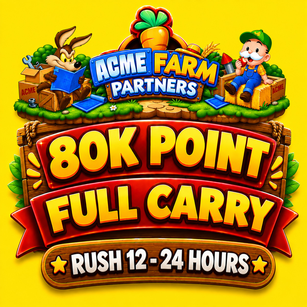 Event Partner Acme Farm ⭐ full carry 80k points⭐ Monopoly -go