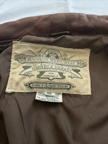Vintage Banana Republic Leather Bomber Jacket image 3