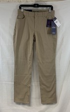 Chaps Women's Beige Icon Pants Mid Rise Straight Leg Fit Shape Sculpt Size 8 NWT