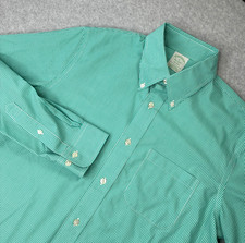 Brooks Brothers Mens M Green Check The Original Polo Button Down Shirt Non-Iron