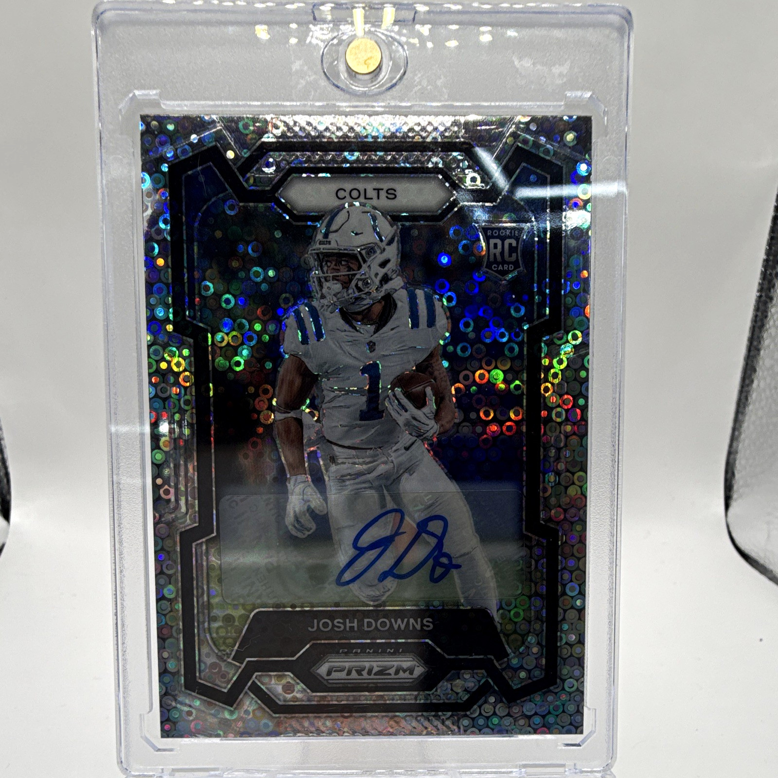 2023 Panini Prizm Rookies Josh Downs #345 Disco Prizm RC Auto Colts