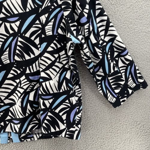 Bob Mackie Plus Size Jacket Women 1X White Artsy Abstract Palms Retired Grandma - Picture 9 of 18