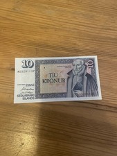 Island 10 Kr&oacute;nur Arngr&iacute;mur J&oacute;nsson &ndash; Top Zustand &ndash; Icelandic Banknote