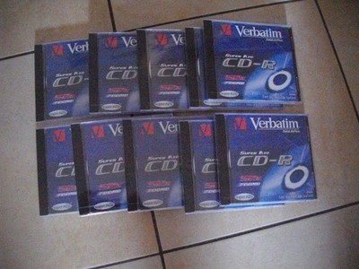 10x Verbatim CD-R 700 MB 52x Speed CD Disk Rohling bedruckbar Jewel Case
