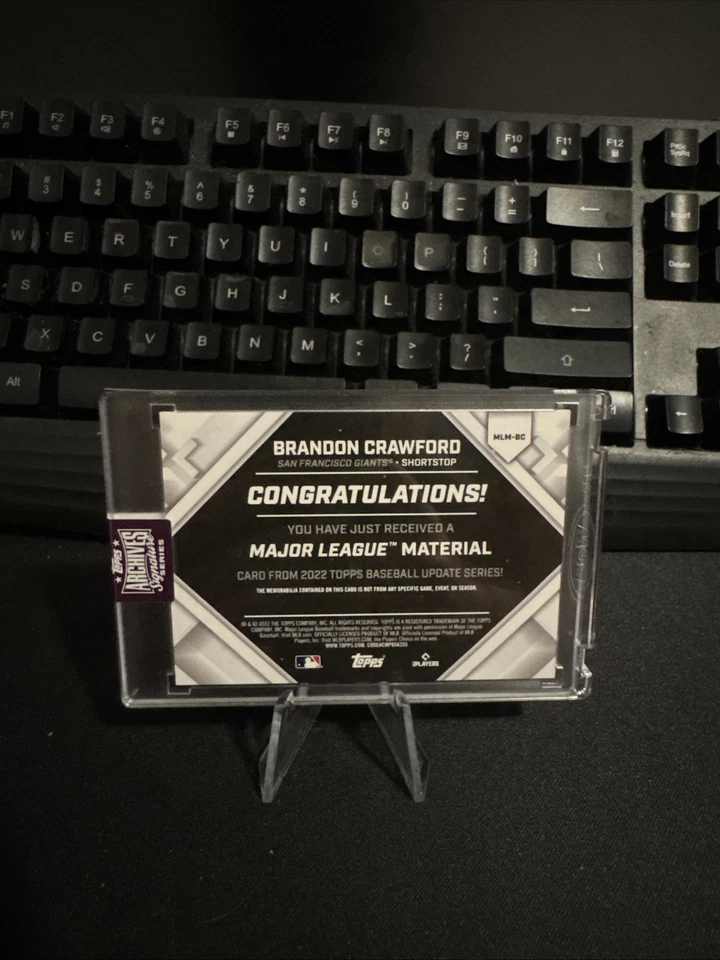 Brandon Crawford 2025 Tops Archive 1/1 Auto MEM San Francisco Giants MLB - Image 2 of 3