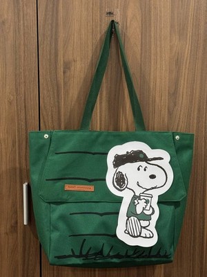 2026 Starbucks Snoopy Peanuts Large Canvas Tote Bag Comic House