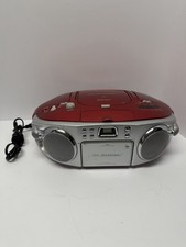 Emerson PD6528RD Boombox Red CD Player Cassette AM/FM Radio, WORKING