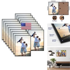 Hoikwo 18 Packs 12x16 Black Plastic Multi Picture Frames Set Plastic Cover