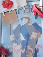 Vintage 1950's stockings - 400 needle 15 Den flat knit RHT nylon - 11 L 35" 