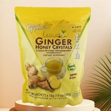 Lemon Ginger Tea Instant Ginger Honey Crystals, 30 Sachets -Prince of Peace