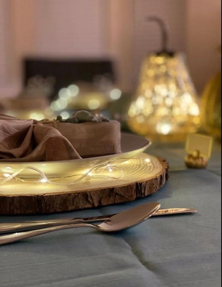 Fatias grandes de madeira (13-14 polegadas): peças centrais de casamento rústicas - Imagem 4 de 4