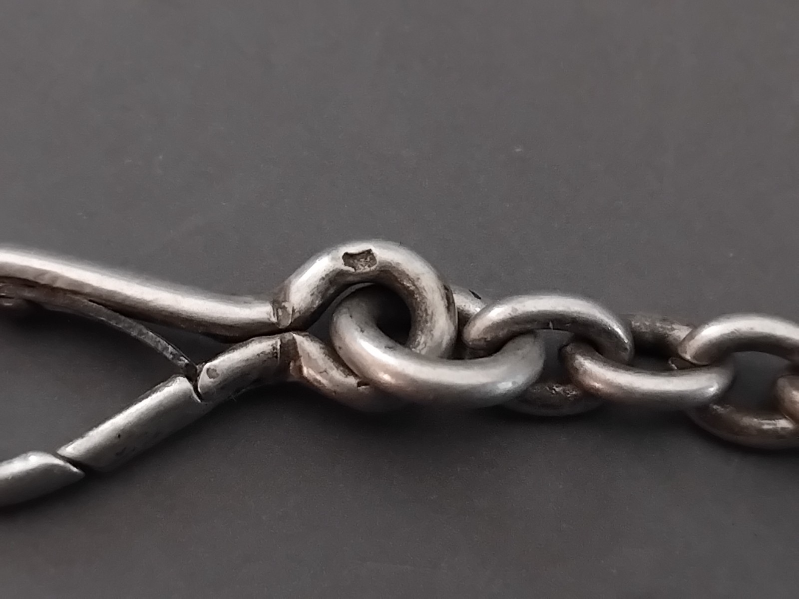 Solid Silver Gusset Watch Chain Solid Silver Guss… - image 6