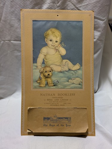 1937 CHARLOTTE BECKER Advertising CALENDAR, Nathan Bookless Milk & Cream Vintage