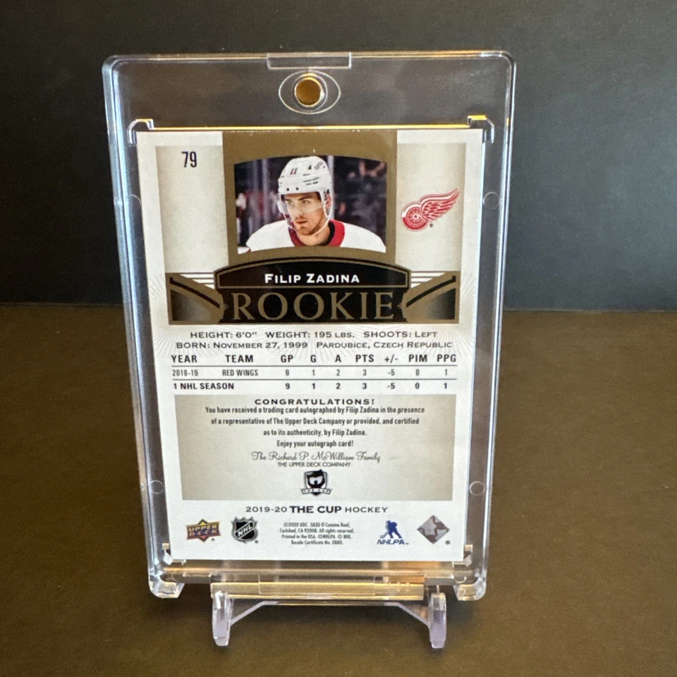 2019-20 Upper Deck THE CUP ROOKIE AUTOGRAPH #79 Filip Zadina 23/36 EX/NM - Image 3 of 3