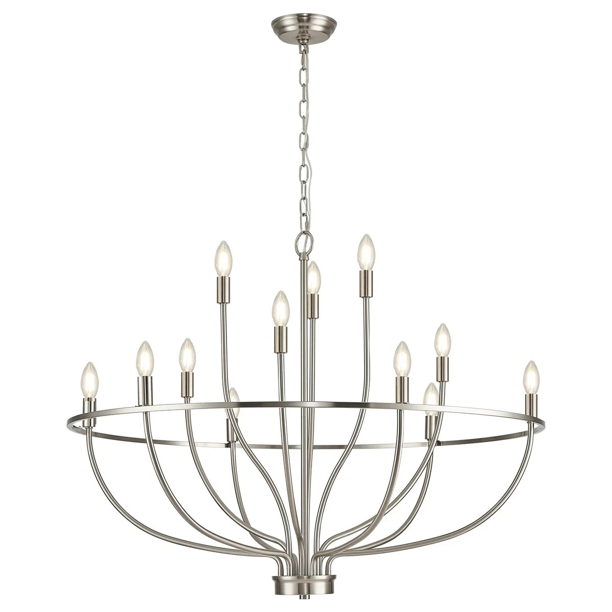 Chandelier 36" Metal Candle Light For Dining Room Foyer
