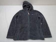 Patagonia Sherpa Fleece Jacket Coat Youth Size L 12 Hooded Full Zipper Pockets