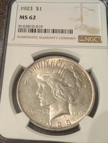 1923 $1 MS Peace Dollar NGC