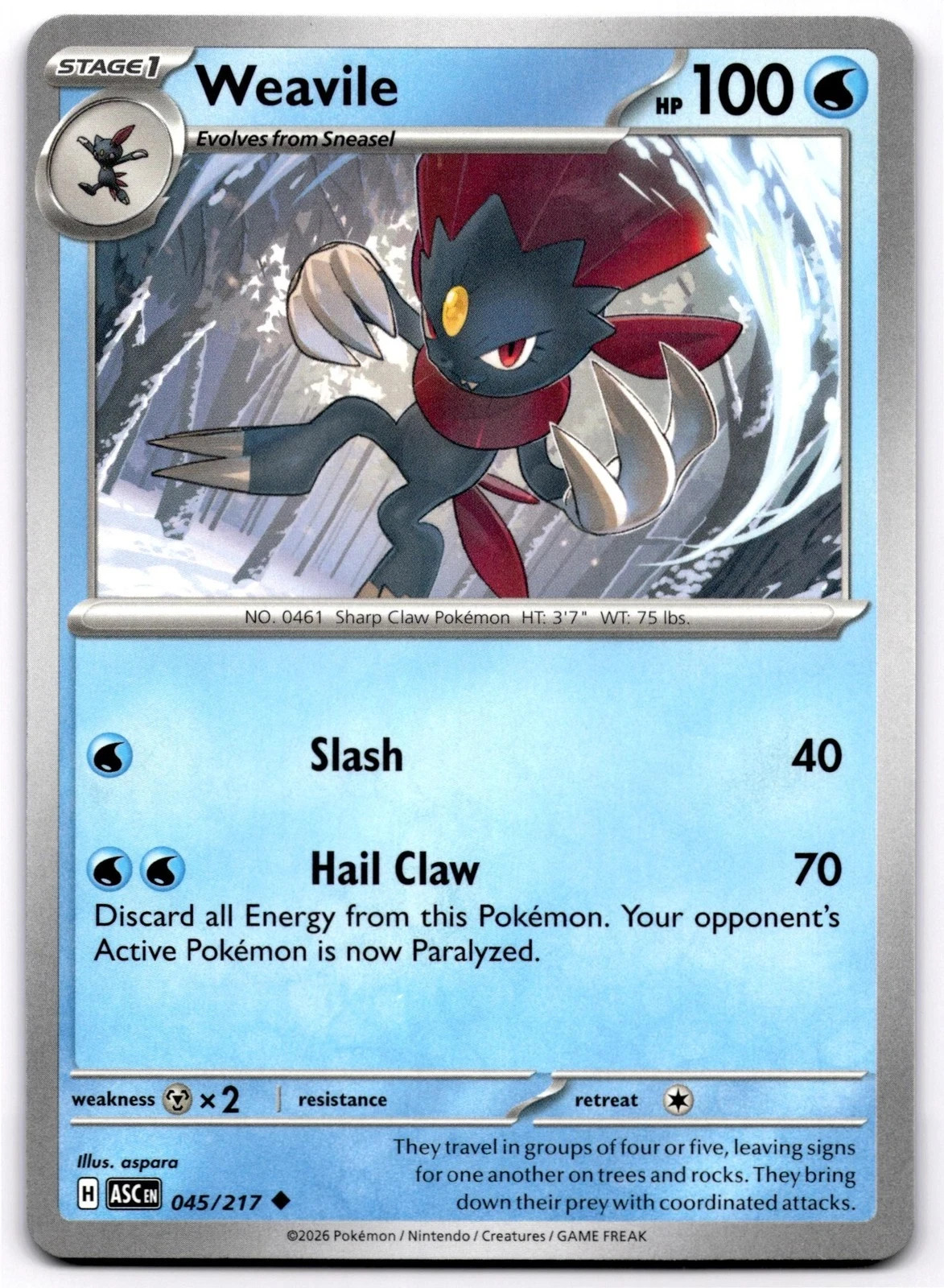 Pokémon TCG - Weavile - Uncommon - ME: Ascended Heroes - 045/217