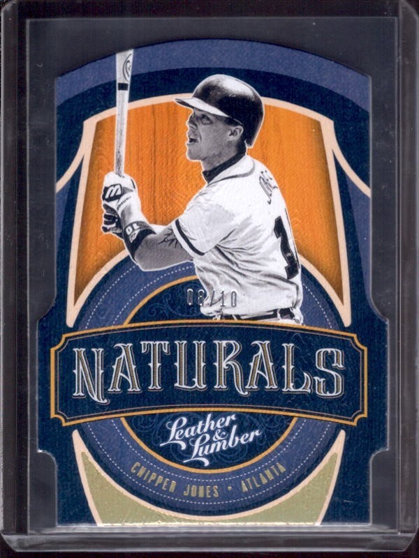 CHIPPER JONES 2019 Panini Leather & Lumber Naturals #N-2 Holo Gold Parallel #/10
