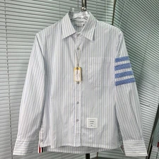 Thom Browne Womens Spring Autumn New Four-bar Striped Long-sleeved Lapel Shirt 