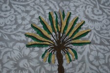 Palm Tree Hand Block 100 Cotton 10 Yard Fabric NO TARRIF CHARGES 100  ZK 278
