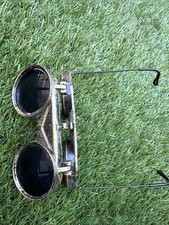 Vintage Taiwan Flip-Up Round Safety Goggles Steampunk Retro Lightweight Plastic