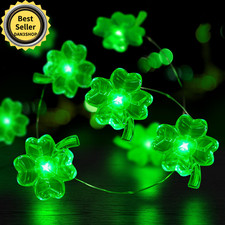 St Patricks Day Decorations 3D13Ft 50LED Green Shamrock String Light, St Patri..
