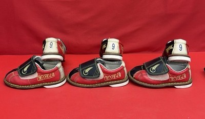Eagle Kids Youth Rental Bowling Shoes Lot 3 Pairs Size 9 Red Black.   #7