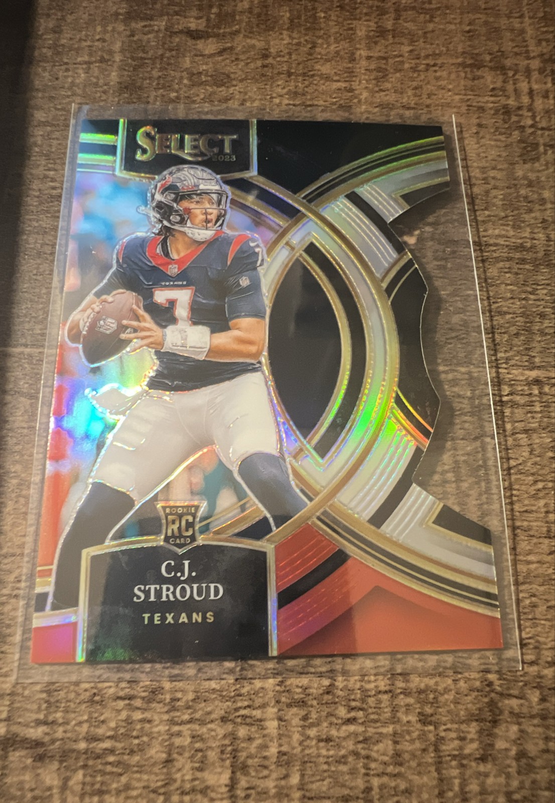 2023 Panini Select-Premier Level C.J. Stroud #183 Black & Red Prizm Die-Cut (RC)