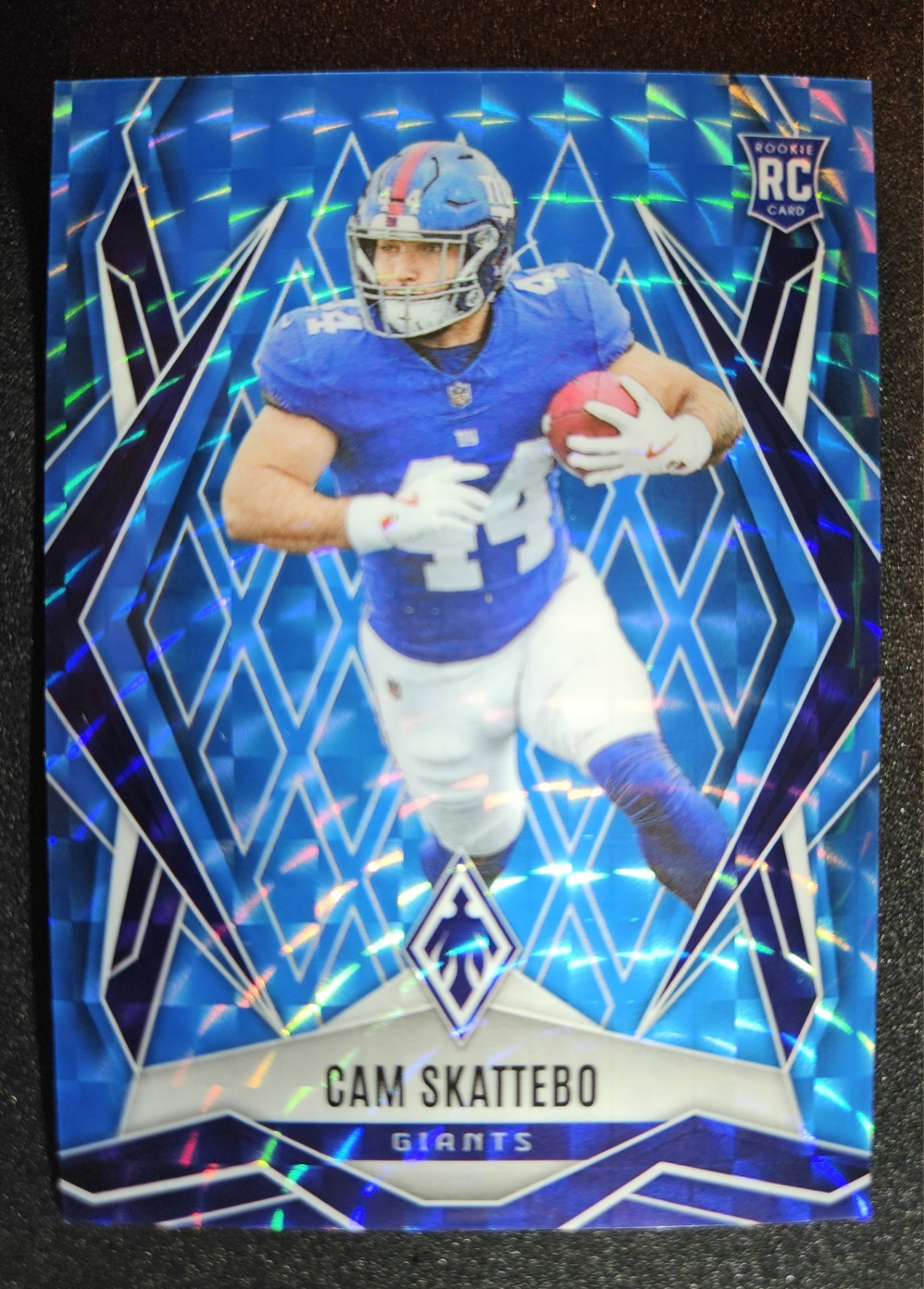 Cam Skattebo (Giants RC) 2025 Panini Phoenix #168 Light Blue Pyramids /385