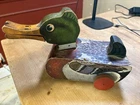 Vintage 1947 Fisher Price Snap-Quack Wooden Duck Pull Toy #141 RARE number 141