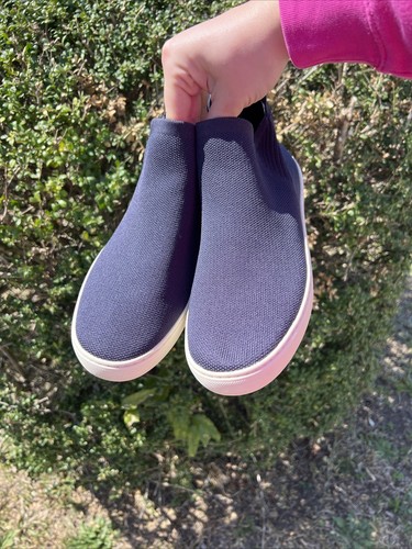 Rothy’s Navy Blue Knit High Top Sneakers / Chelsea Boots Women Size 10 - Picture 17 of 22